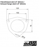 Pakoputken laippa tiivisteella teräs 3\'\' (76mm) Pakoputken laippa tiivisteella teräs 3\'\' (76mm)