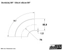 Pakoputki teräs lyhyt säde 90 astetta 3,5\'\' (89mm) Pakoputki teräs lyhyt säde 90 astetta 3,5\'\' (89mm)