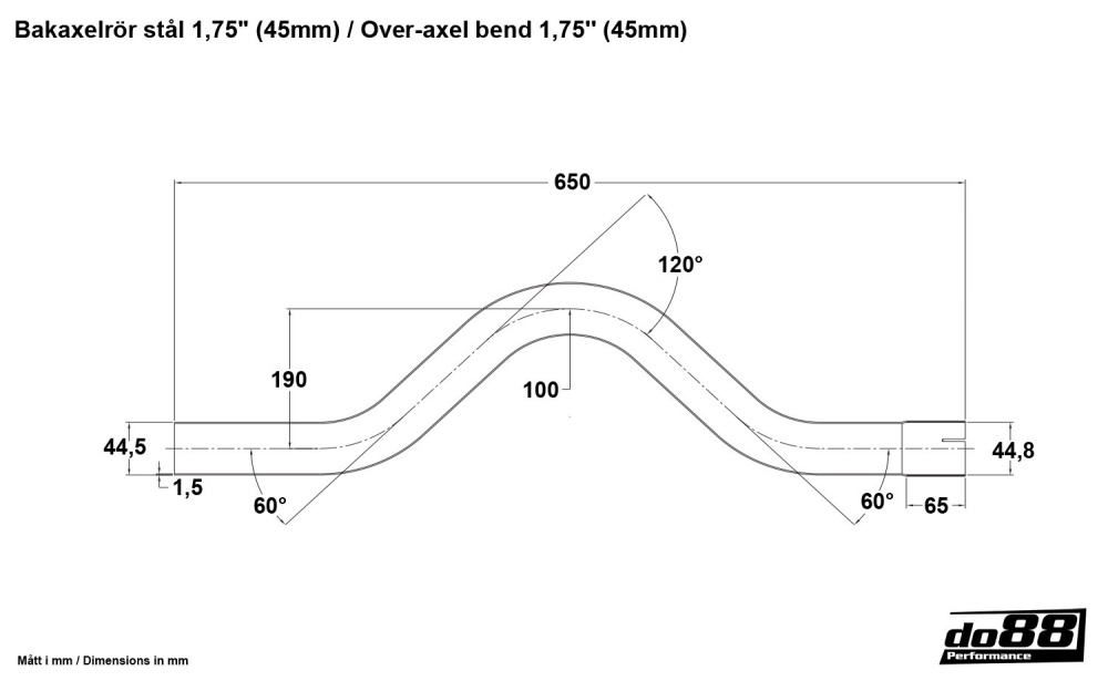 Takasillan ylitys teräs 1,75'' (45mm)