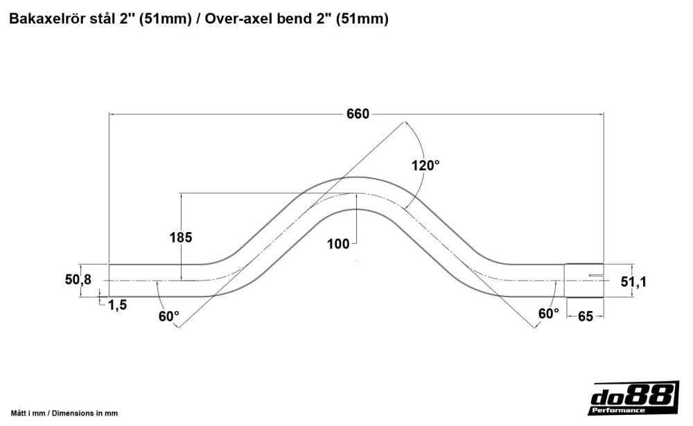 Takasillan ylitys teräs 2'' (51mm)
