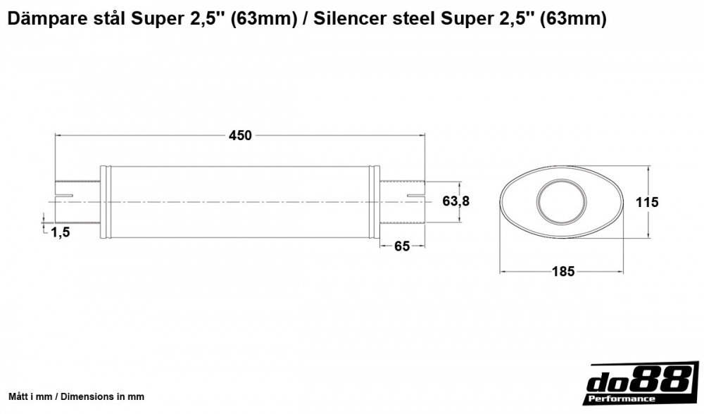 Vaimennin teräs Super 2,5\'\' (63mm) Vaimennin teräs Super 2,5\'\' (63mm)