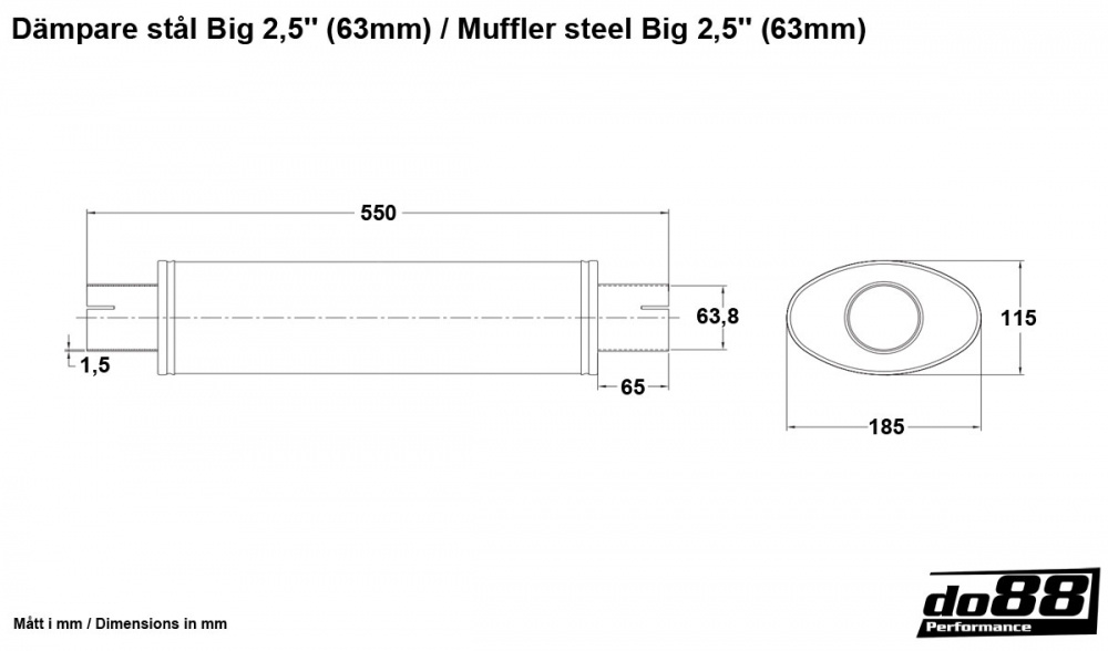 Vaimennin teräs Big 2,5\'\' (63mm) Vaimennin teräs Big 2,5\'\' (63mm)