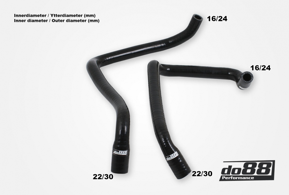 Volvo 740 760 780 940 960 D24 Lämmityskennon letkut, Musta Volvo 740 760 780 940 960 D24 Lämmityskennon letkut, Musta